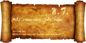 Mármarosi Tünde névjegykártya